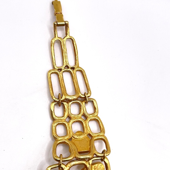 Vintage Avon Bracelet 8" Gold Tone Faux Pearl Statement 70`s - Picture 10 of 16